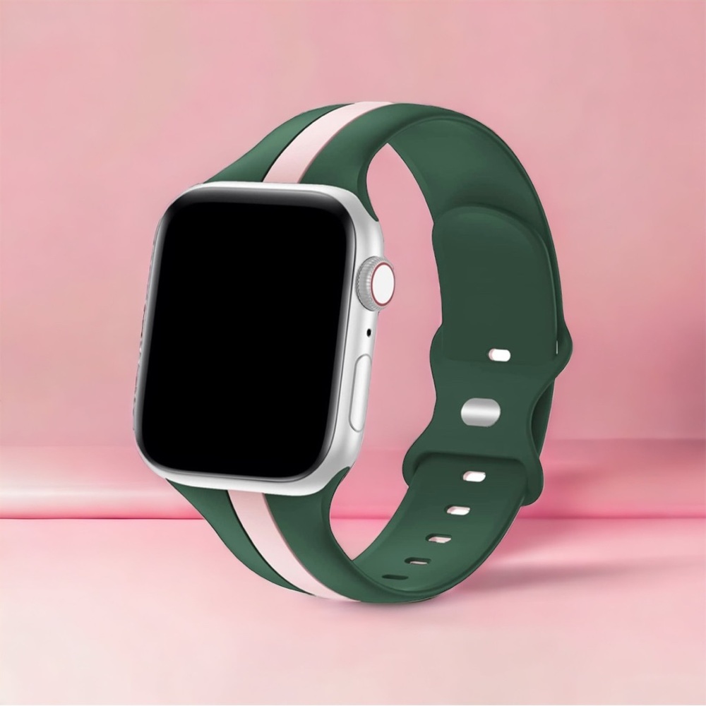 Grass Green Pink Sport Band Compatible with Apple Watch iWatch Bands 42mm 44mm